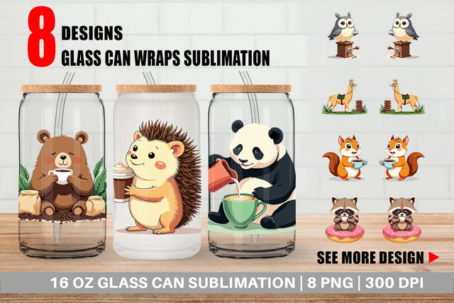 Glass Can Animal Finest Brew Sublimation artnoy 