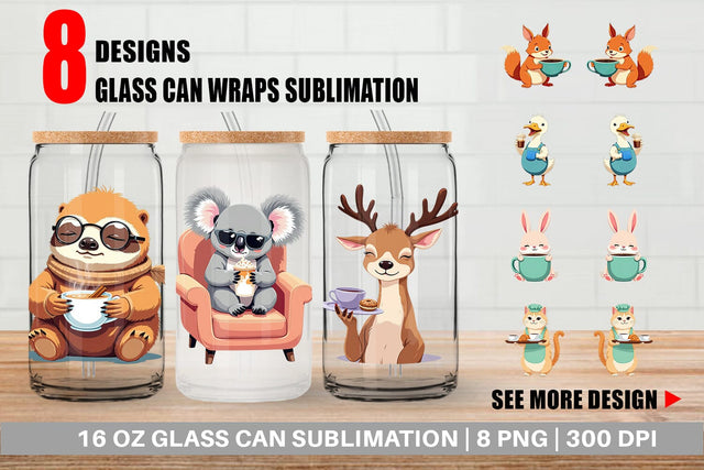 Glass Can Animal Finest Brew Sublimation artnoy 