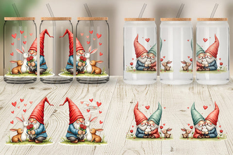 Glass Can Animal Friend Gnome Sublimation artnoy 