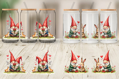 Glass Can Animal Friend Gnome Sublimation artnoy 