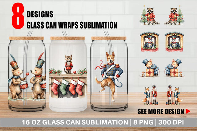 Glass Can Animal Toy Soldiers Sublimation artnoy 
