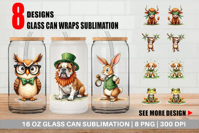 Glass Can Annoyed Retro Animals Sublimation artnoy 