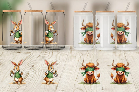 Glass Can Annoyed Retro Animals Sublimation artnoy 