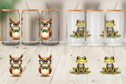 Glass Can Annoyed Retro Animals Sublimation artnoy 