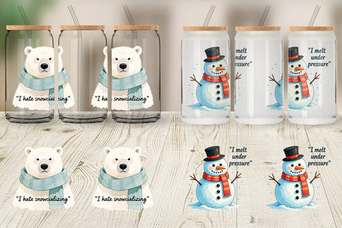 Glass Can Anti Christmas Grumpy Sublimation artnoy 