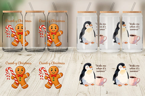 Glass Can Anti Christmas Grumpy Sublimation artnoy 
