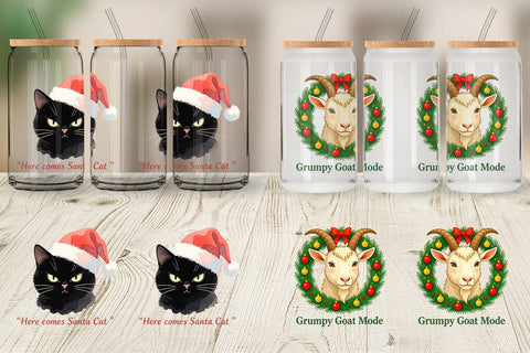 Glass Can Anti Christmas Grumpy Sublimation artnoy 