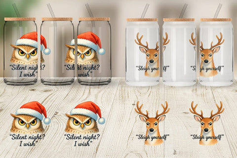 Glass Can Anti Christmas Grumpy Sublimation artnoy 