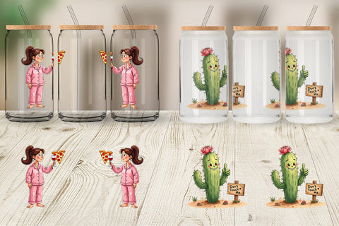 Glass Can Anti-Valentine's Sassy Singles Watercolor Sublimation artnoy 