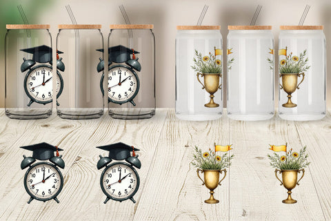 Glass Can Antique Floral Graduation Elements & Scrolls Sublimation artnoy 