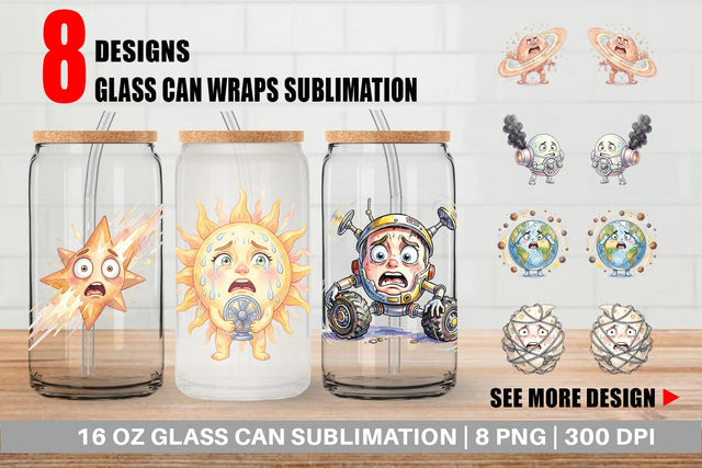 Glass Can Anxious Space Rocket and Planet Sublimation artnoy 