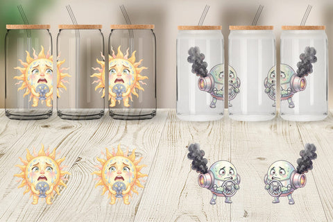 Glass Can Anxious Space Rocket and Planet Sublimation artnoy 