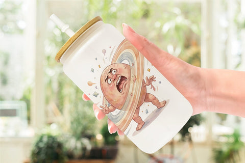 Glass Can Anxious Space Rocket and Planet Sublimation artnoy 