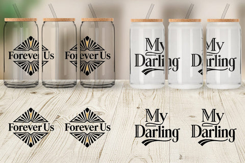 Glass Can Art Deco Valentine Elegant Quotes Sublimation artnoy 