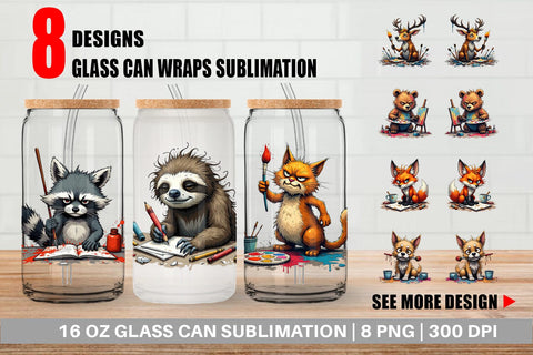 Glass Can Art Grumps Sublimation artnoy 