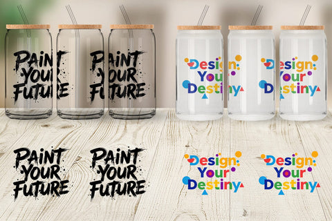 Glass Can Artistic Creative Destiny Quote Sublimation artnoy 
