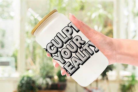 Glass Can Artistic Creative Destiny Quote Sublimation artnoy 