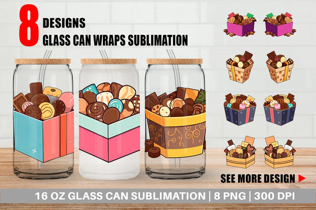 Glass Can Assorted Chocolate Box Sublimation artnoy 