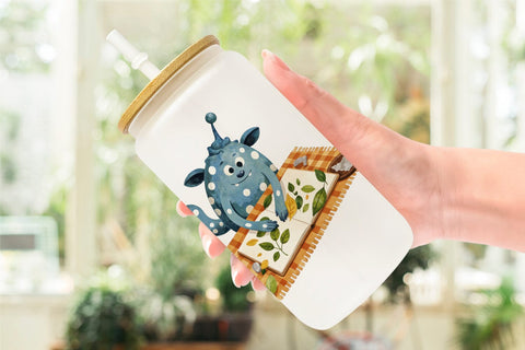 Glass Can Autumn Critter Monsters Sublimation artnoy 