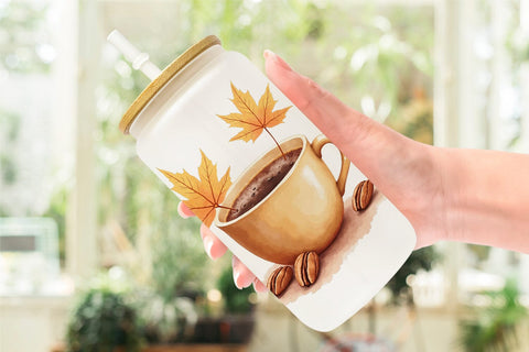 Glass Can Autumn Drinks Sublimation artnoy 