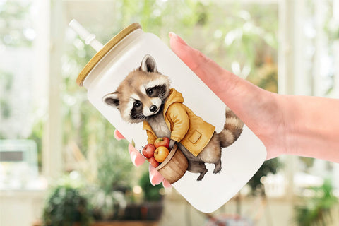 Glass Can Autumn Forest Cuties Sublimation artnoy 