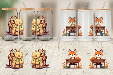 Glass Can Autumn Forest School Sublimation artnoy 