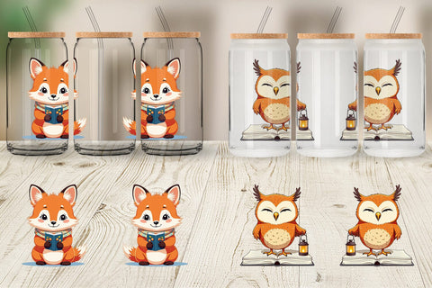 Glass Can Autumn Forest School Sublimation artnoy 