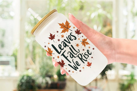 Glass Can Autumn Glow Quotes Sublimation artnoy 