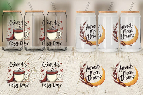 Glass Can Autumn Glow Quotes Sublimation artnoy 