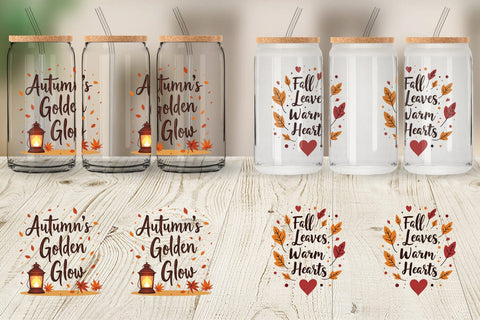 Glass Can Autumn Glow Quotes Sublimation artnoy 