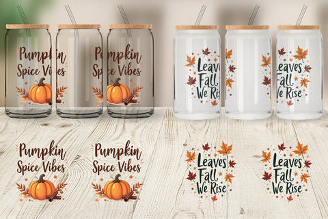 Glass Can Autumn Glow Quotes Sublimation artnoy 