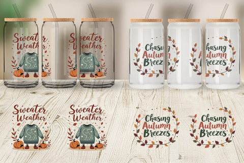 Glass Can Autumn Glow Quotes Sublimation artnoy 