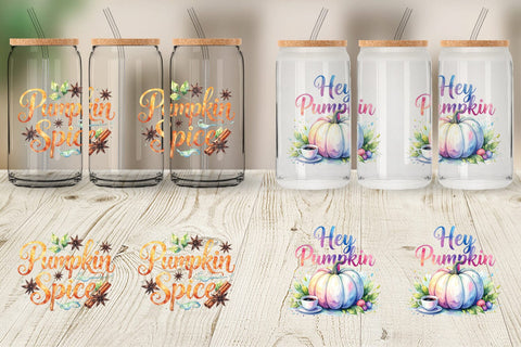 Glass Can Autumn Pumpkin Spice Quotes Sublimation artnoy 