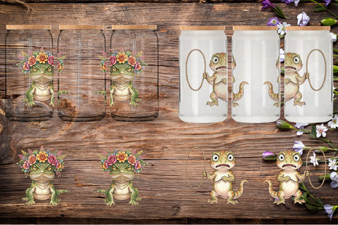 Glass Can Awkward Desert Animal Boho Watercolor Sublimation artnoy 