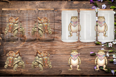 Glass Can Awkward Desert Animal Boho Watercolor Sublimation artnoy 