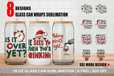 Glass Can Awkward Family Christmas Quotes Sublimation artnoy 