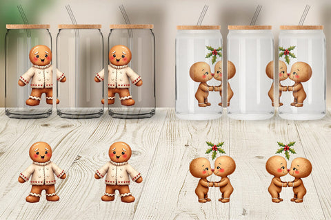 Glass Can Awkward Holiday Moments Gingerbread Sublimation artnoy 