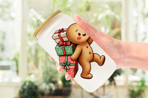 Glass Can Awkward Holiday Moments Gingerbread Sublimation artnoy 