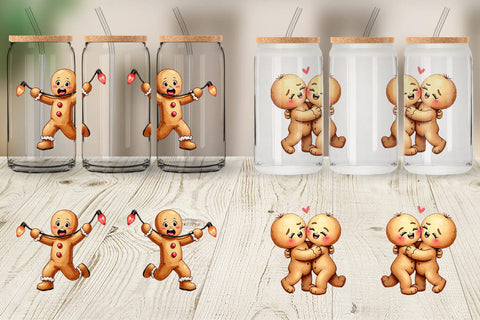Glass Can Awkward Holiday Moments Gingerbread Sublimation artnoy 