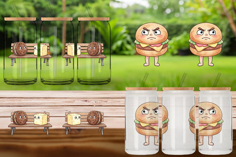 Glass Can Awkward Ice Cream Date Watercolor Sublimation artnoy 