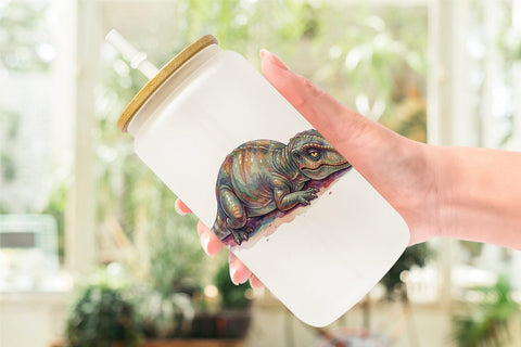 Glass Can Awkward Introvert Dinosaur Sublimation artnoy 