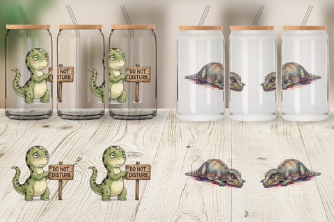Glass Can Awkward Introvert Dinosaur Sublimation artnoy 