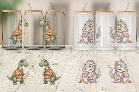 Glass Can Awkward Introvert Dinosaur Sublimation artnoy 