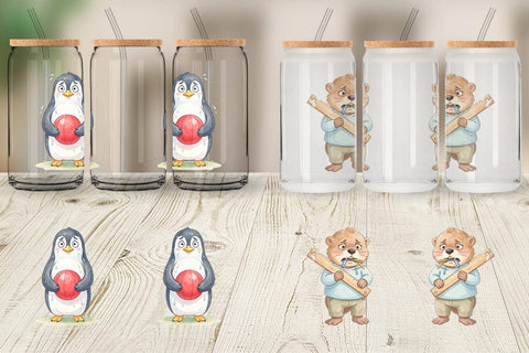 Glass Can Awkward Recess Misfits Watercolor Sublimation artnoy 