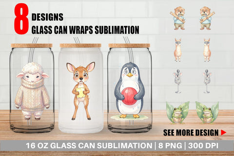 Glass Can Awkward Recess Misfits Watercolor Sublimation artnoy 