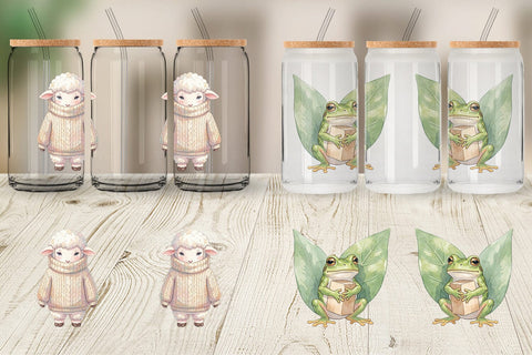 Glass Can Awkward Recess Misfits Watercolor Sublimation artnoy 
