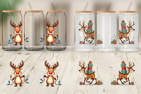 Glass Can Awkward Reindeer Academy Sublimation artnoy 