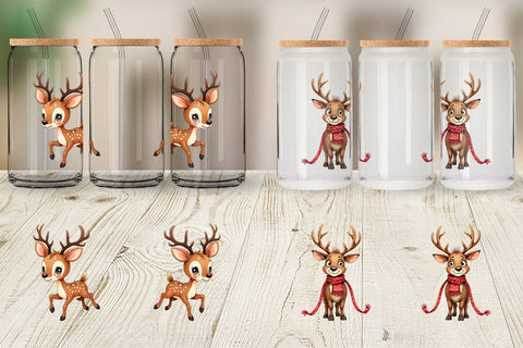 Glass Can Awkward Reindeer Academy Sublimation artnoy 