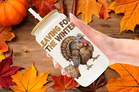 Glass Can Awkward Turkey Retro Watercolor Sublimation artnoy 