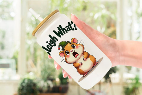 Glass Can Awkwardly Festive Critters: Ugly Cute Animal Quotes Sublimation artnoy 